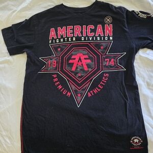 American Fighter Black Tee with Red Accents